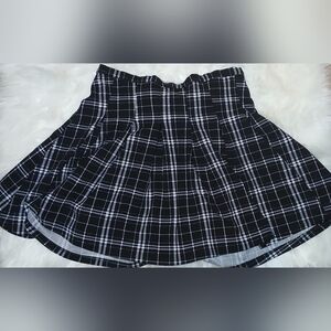 Plaid Black and White Women's Skirt